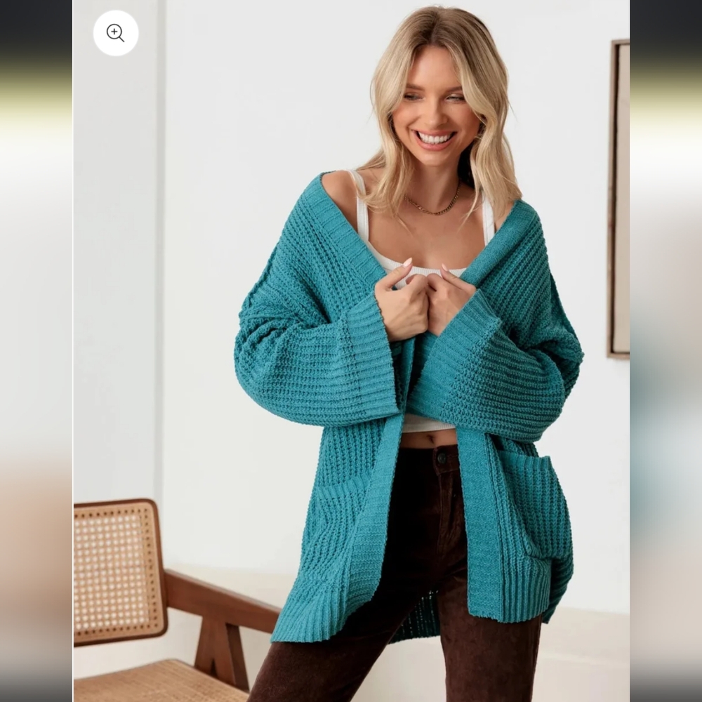 Teal Knit Cardigan